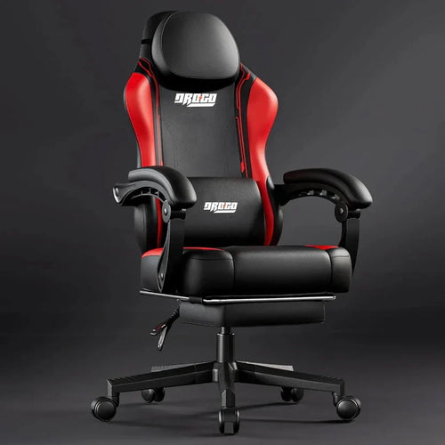 DROGO Ergonomic Gaming Chair, High Back Computer Chair with PU Leather, Linkage Arm Rest, Adjustable Height, Head & Lumbar Support Pillow | Home & Office Chair with Footrest & Recline (Onyx Red) - Digital Download