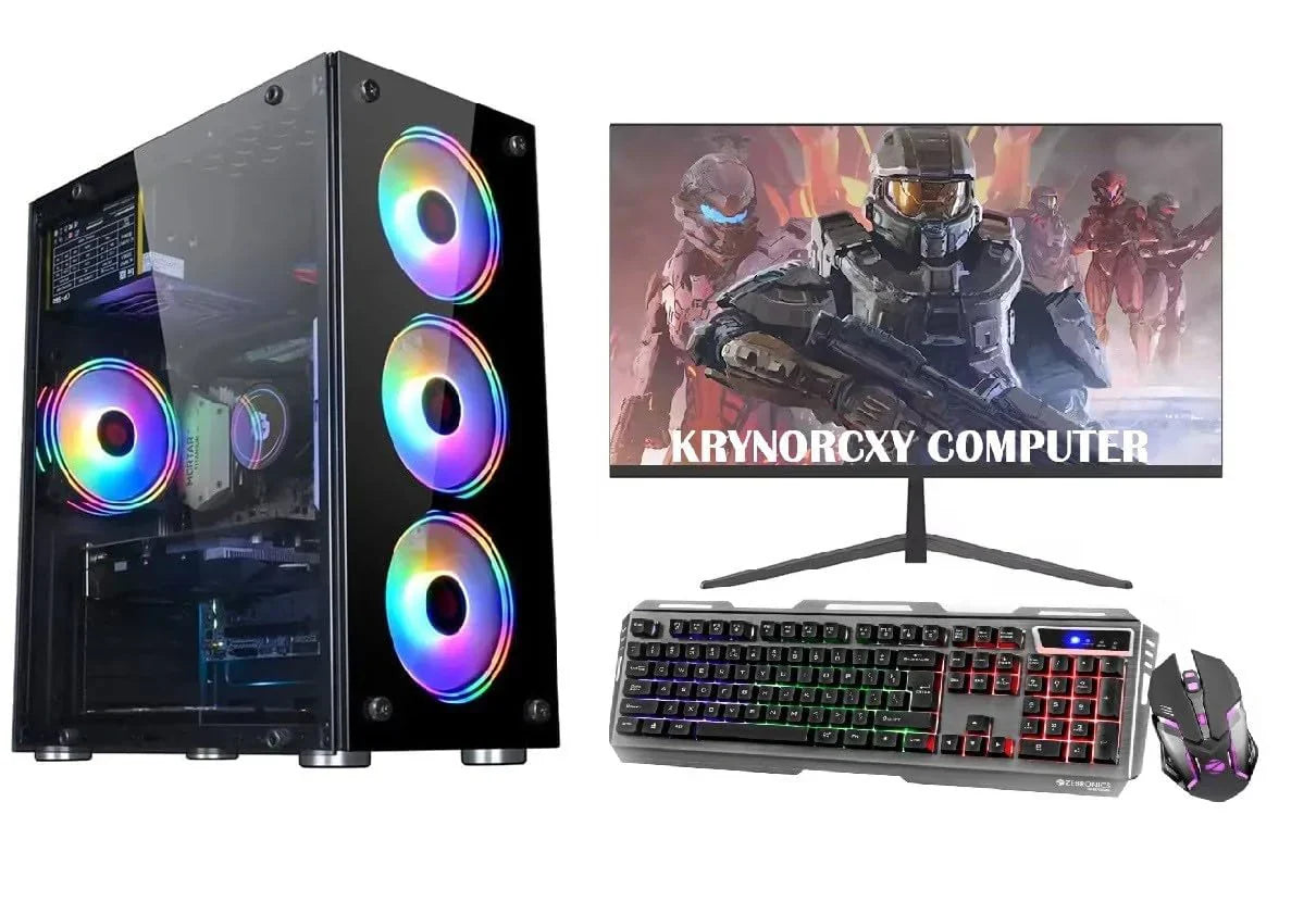 KRYNORCXY Gaming Desktop Assembled Core i5 3470/ 22inch Monitor| PC for Home & Business, Gaming and Editing (16 GB DDR3 Ram/512 GB SSD/4GB Graphic CardGT-730 /WiFi/Windows 10 Pro - Digital Download